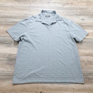 Alfani Mens XL Short Sleeve Shirt Open Weave Casual Athletic Polo Sport Gray